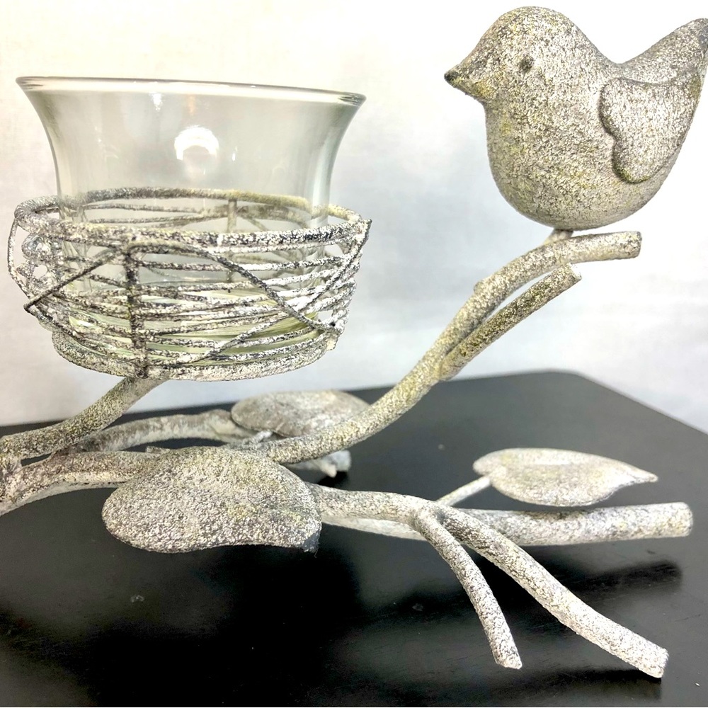 🌟2 for $25-Partylite sweet little bird and nest votive/ tealight holder.